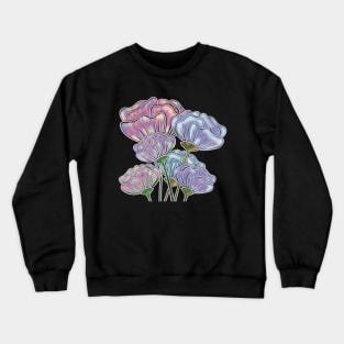 Calming Stained Glass Bouquet, Purple, Pink, Peach and Blue Crewneck Sweatshirt